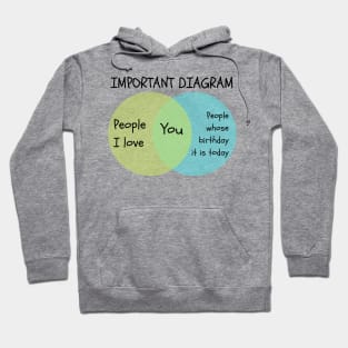 Important Diagram Birthday Card - People I Love Venn Diagram Hoodie